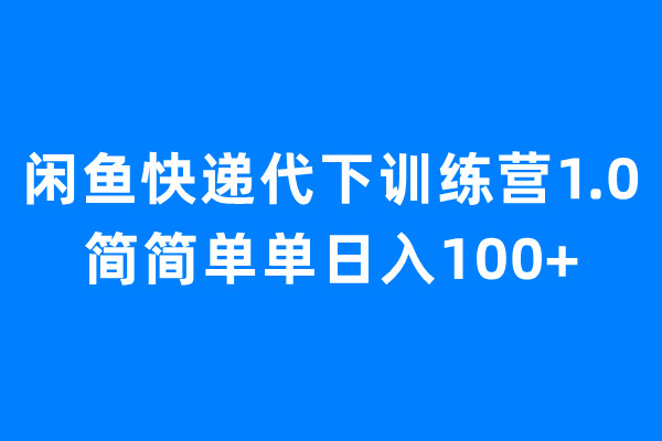 闲鱼快递代下训练营1.0，简简单单日入100+-锦宝资源站