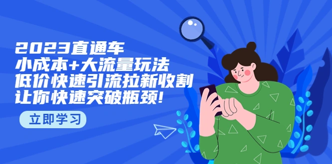 2023直通小成本+大流量玩法，低价快速引流拉新收割，让你快速突破瓶颈! -锦宝资源站