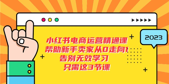 小红书电商·运营精通课，帮助新手卖家从0走向1 告别无效学习（7节视频课）-锦宝资源站
