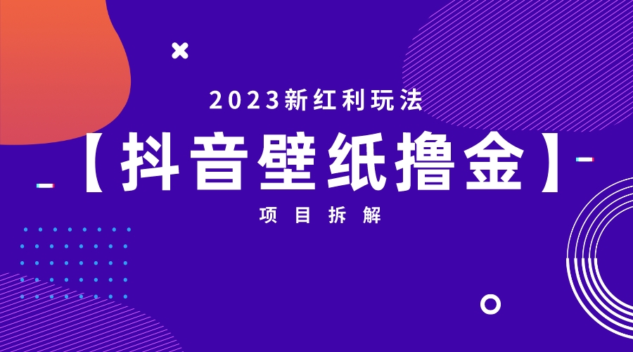 新红利玩法：抖音壁纸撸金项目-锦宝资源站