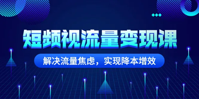 短频视流量变现课：解决流量焦虑，实现降本增效-锦宝资源站