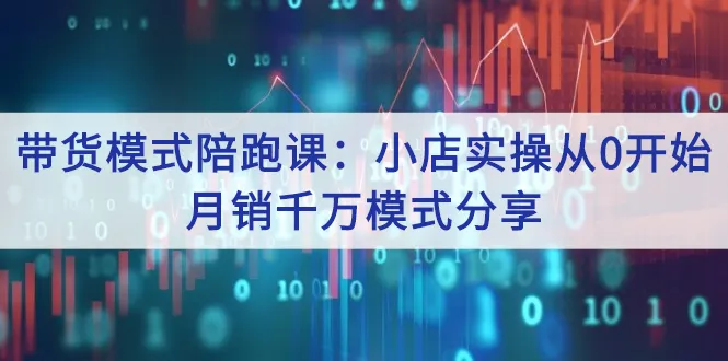 带货模式陪跑课：小店实操从0开始，月销千万模式分享-锦宝资源站