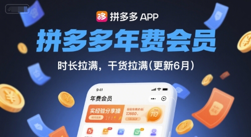 拼多多年费会员，实经验分享操，时长拉满，干货拉满(更新8月)-锦宝资源站