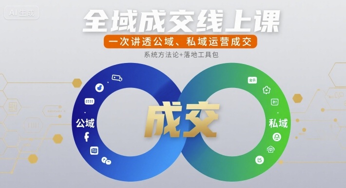 全域成交线上课，一次讲透公域、私域运营成交-锦宝资源站