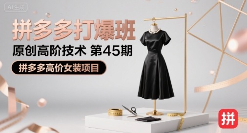 拼多多打爆班原创高阶技术第45期，拼多多高价女装项目-锦宝资源站