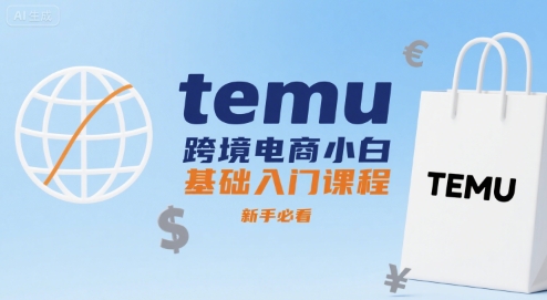temu跨境电商小白基础入门课程，新手必看-锦宝资源站