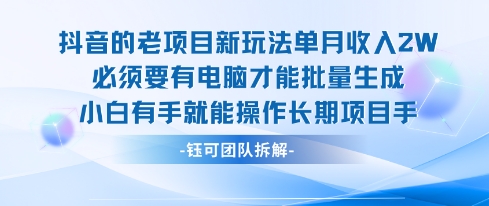 老项目新玩法单月收入2W小白有手就能操作长期项目-锦宝资源站