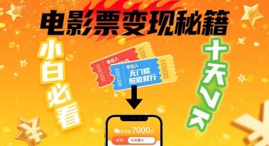 小白必看！卖电影票项目，零投入无门槛谁都能做，十天到手 7k，照做就行【揭秘】-锦宝资源站