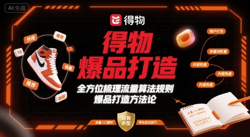 得物爆品打造，全方位梳理得物流量算法规则爆品打造规则-锦宝资源站
