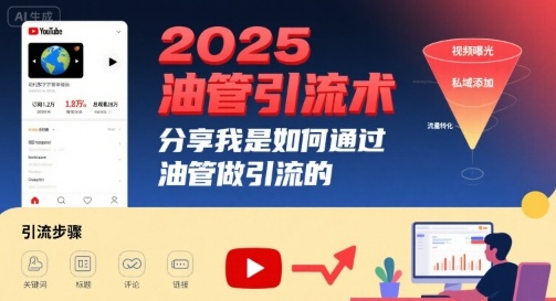 2025油管引流术，分享我是如何通过油管做引流的-锦宝资源站