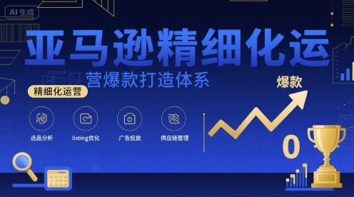 亚马逊精细化运营爆款打造体系，视频课+全套资料文档-锦宝资源站