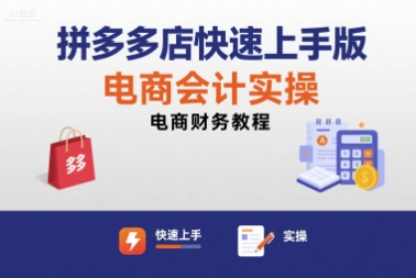 拼多多店快速上手版电商会计实操-电商财务教程-锦宝资源站