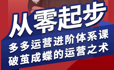 拼多多运营进阶系统课，从零起步，多多运营进阶体系课，破茧成蝶的运营之术-锦宝资源站