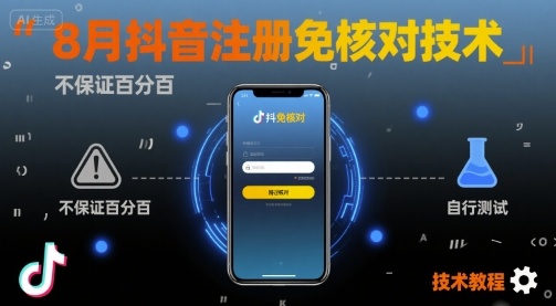 8月抖音注册免核对技术，不保证百分百，自测-锦宝资源站