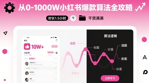 从0-1000W小红书爆款算法全攻略，时长1.5小时，干货满满-锦宝资源站
