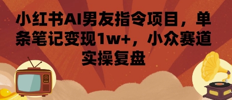 小红书AI男友指令项目，单条笔记变现1w+，小众赛道实操复盘-锦宝资源站
