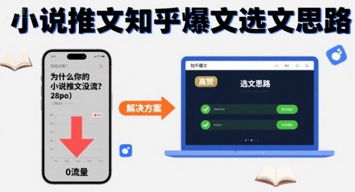 为什么你的小说推文没流量？小说推文知乎爆文选文思路-锦宝资源站