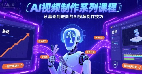 AI视频制作系列课程，从基础到进阶的AI视频制作技巧全涵盖-锦宝资源站