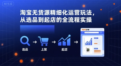 淘宝无货源精细化运营玩法，从选品到起店的全流程实操-锦宝资源站