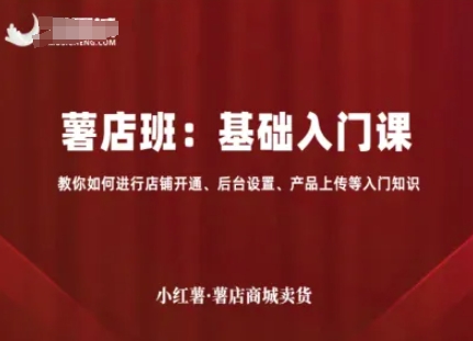 小红薯薯店商城卖货，基础入门课，教你如何进行店铺开通、后台设置、产品上传等入门知识-锦宝资源站