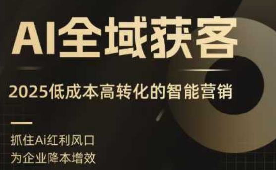 AI全域获客实训营，2025低成本高转化的智能营销，精准找客，高效营销-锦宝资源站