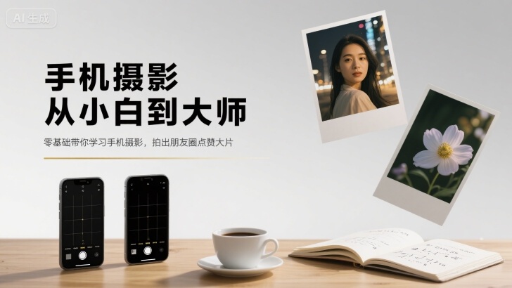 手机摄影从小白到大师，零基础带你学习手机摄影，拍出朋友圈点赞大片-锦宝资源站