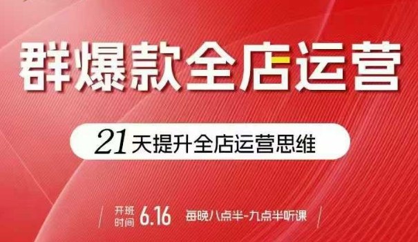 贾真电商群爆款全店运营，21天提升全店运营思维，起店、全店运营爆款不断-锦宝资源站