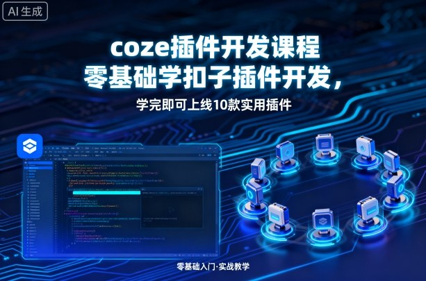 coze插件开发课程，零基础学扣子插件开发，学完即可上线10款实用插件-锦宝资源站