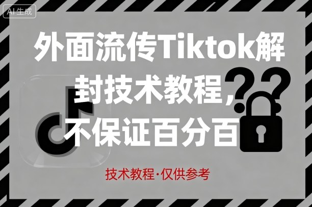 外面流传Tiktok解封技术教程，不保证百分百，具体自测-锦宝资源站