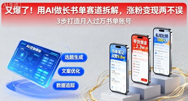 又爆了！用AI做长书单赛道拆解，涨粉变现两不误-锦宝资源站