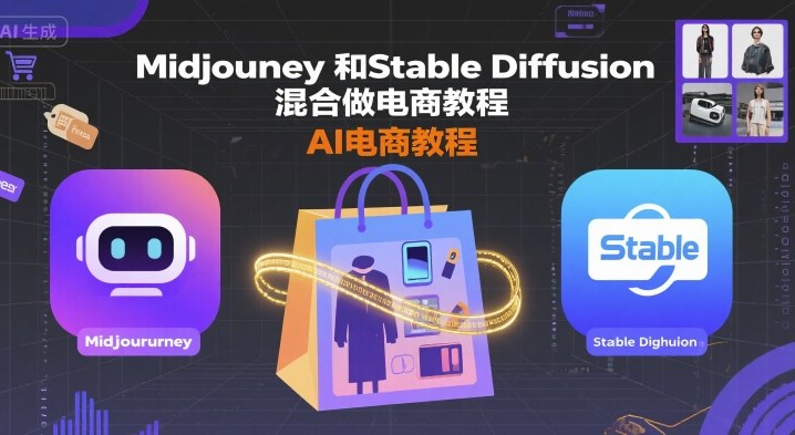 Midjourney和Stable Diffusion混合做电商教程-ai电商教程-锦宝资源站