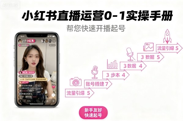 小红书直播运营0-1实操手册，帮您快速开播起号-锦宝资源站