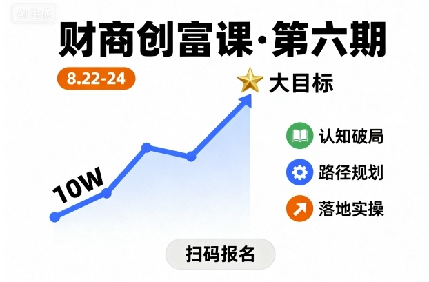 财商创富课第六期8月22-24号，如何从10W起步，一步步实现大目标-锦宝资源站