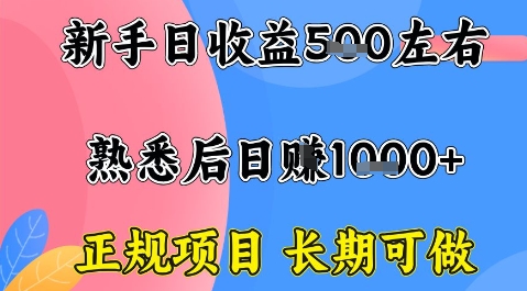 全年可变现项目，收益高无门槛，正规项目，长期可做，一天收益1k+一台电脑在家创业【揭秘】-锦宝资源站