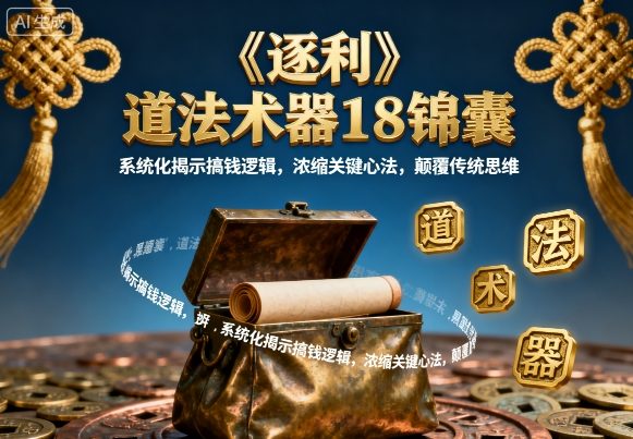 《逐利》道法术器18锦囊，系统化揭示搞钱逻辑，浓缩关键心法，颠覆传统思维-锦宝资源站
