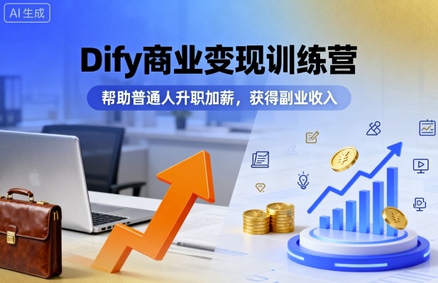 Dify商业变现训练营，帮助普通人升职加薪，获得副业收入-锦宝资源站