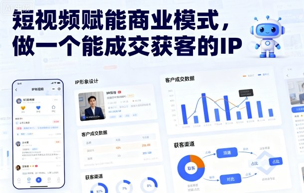 短视频赋能商业模式，做一个能成交获客的IP-锦宝资源站