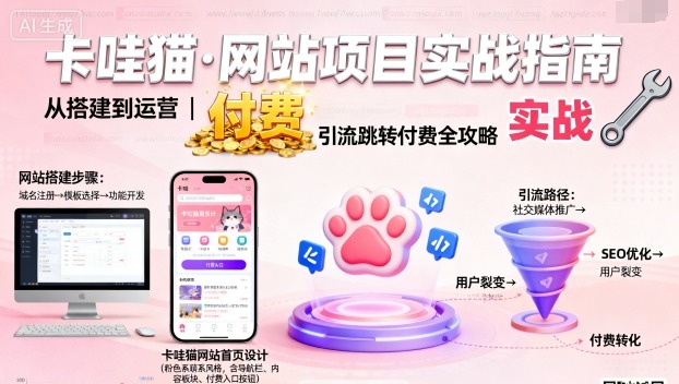 卡哇猫·网站项目，网站搭建与运营以及引流跳转付费-锦宝资源站