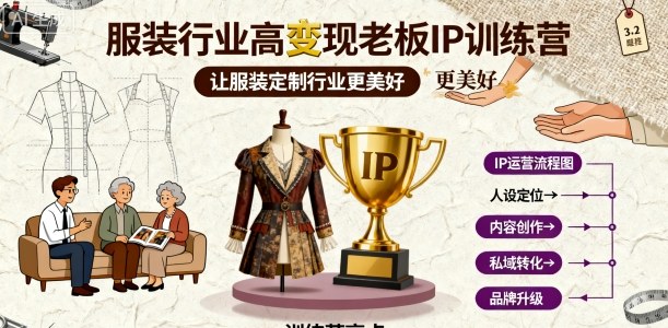 服装行业高变现老板IP训练营，让服装定制行业更美好-锦宝资源站