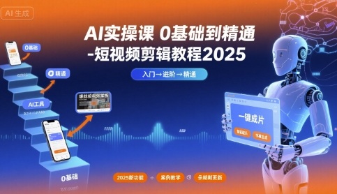 AI实操课0基础到精通-短视频剪辑教程2025-锦宝资源站