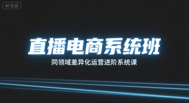 直播电商系统班，同领域差异化运营进阶系统课-锦宝资源站
