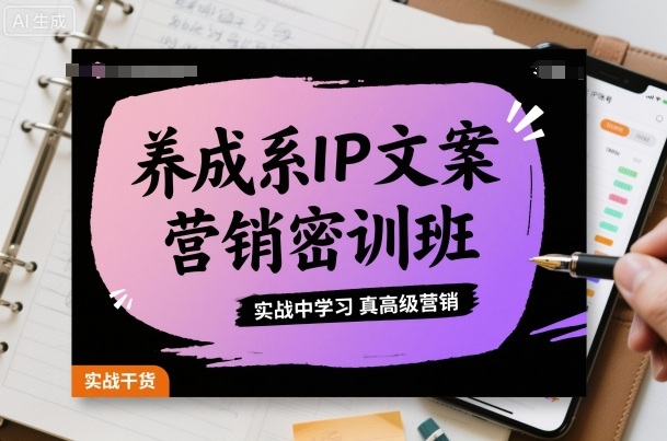 养成系IP文案营销密训班，实战中学习真高级营销-锦宝资源站