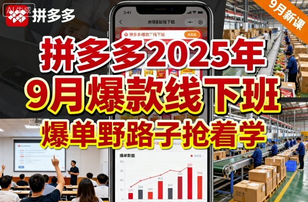 拼多多2025年9月爆款线下班，爆单野路子抢着学-锦宝资源站