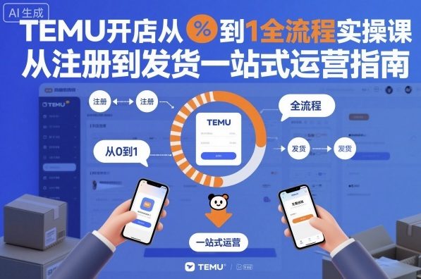 TEMU开店从0到1全流程实操课,从注册到发货一站式运营指南-锦宝资源站