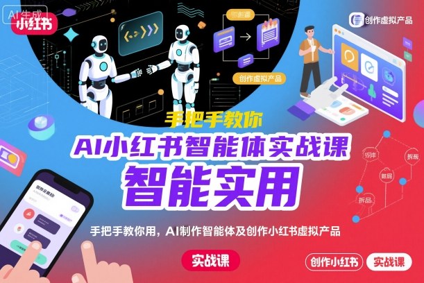 AI小红书智能体实战课,手把手教你用AI制作智能体及创作小红书虚拟产品,提效+内容商业化-锦宝资源站