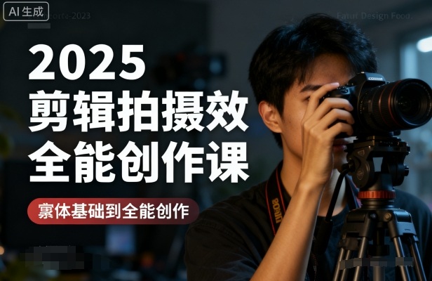 2025剪辑拍摄特效全能创作课，零基础到全能创作-锦宝资源站